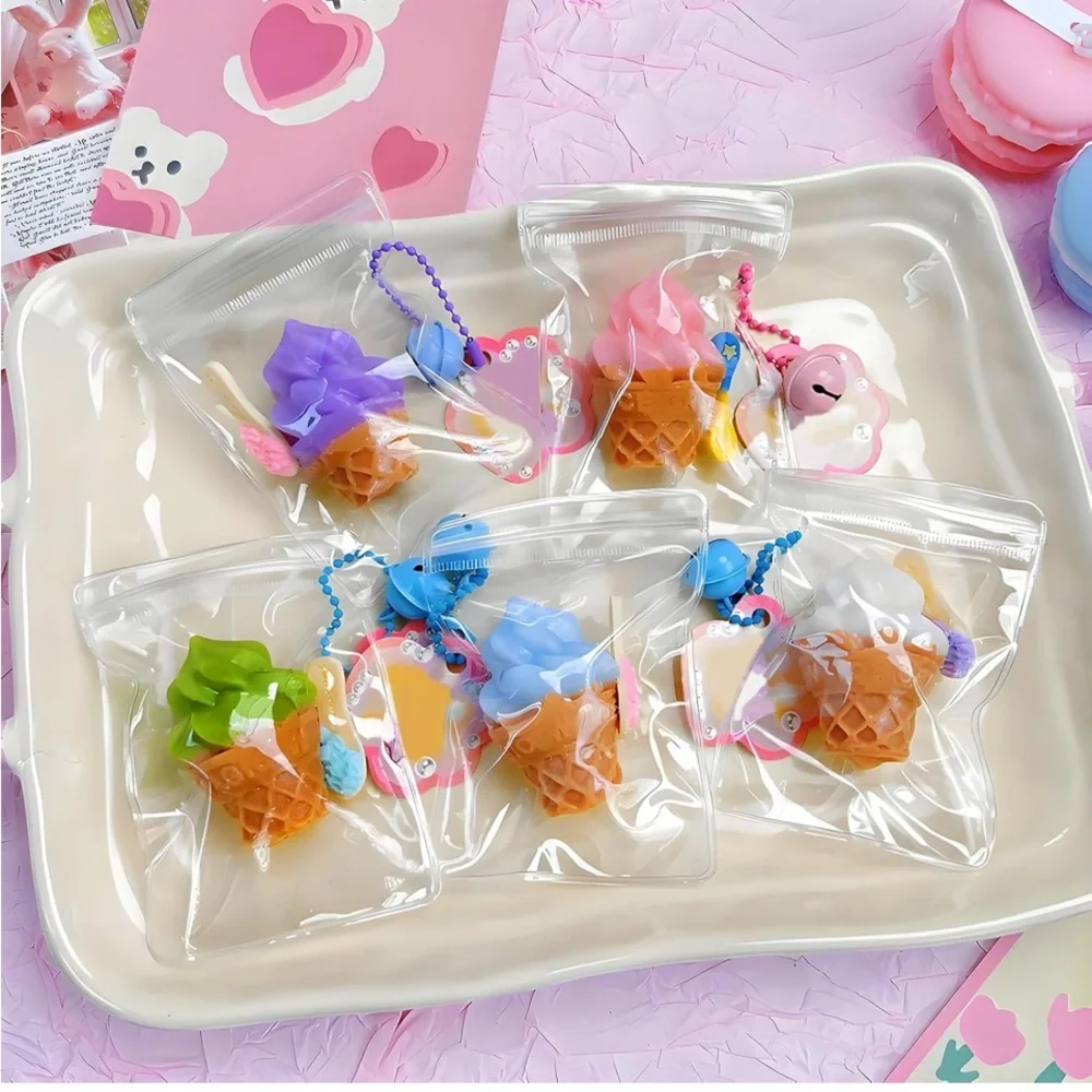 Pastel Ice Cream Cone Party Favors -  Keychain Pink, Purple, Green,  or Blue